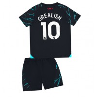 Billiga Manchester City Jack Grealish #10 Barnkläder Tredje fotbollskläder till baby 2023-24 Kortärmad (+ Korta byxor)